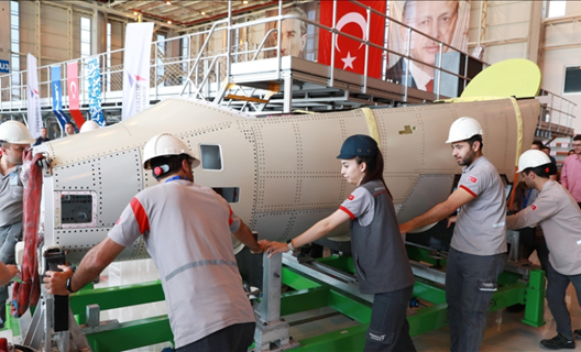 The first front body produced in the HURJET Project was moved to the assembly line